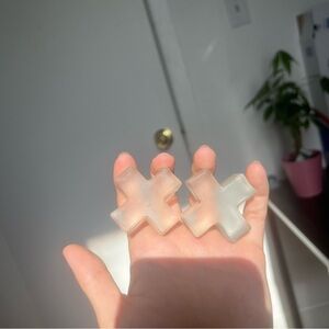 Pair of frosted glass X’s